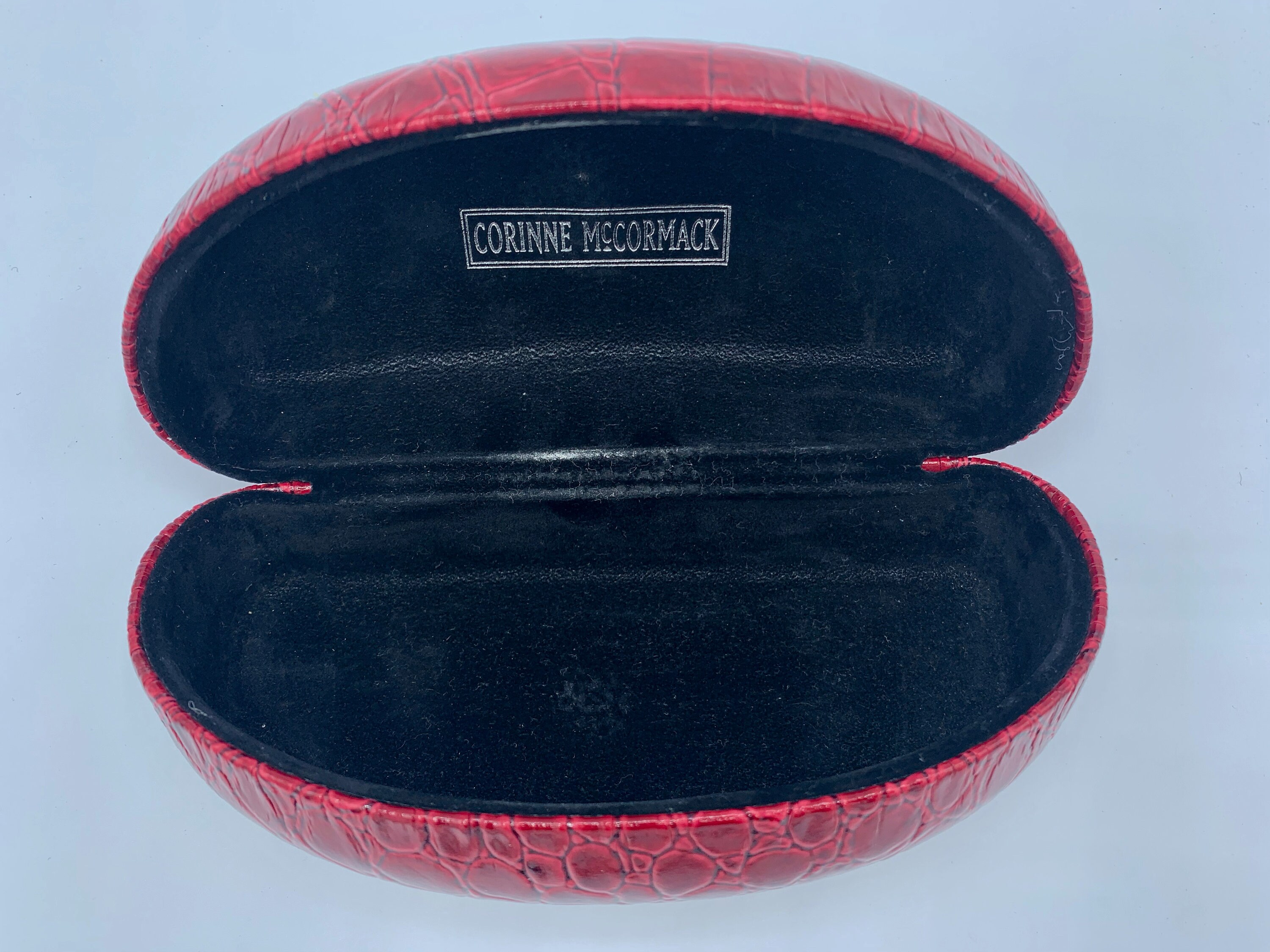 Corinne McCormack Sunglass Eyeglass Case Metallic Red Croc Reptile Design Corinne Mccormack In Eyeglass Cases for sale | eBay main image 3