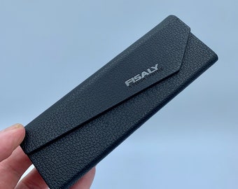 FISALY Glasses or Sunglasses Case - Folding Case - Men's Women's Unisex - Hard Black Case - Excellent Unused Condition - FREE SHIPPING