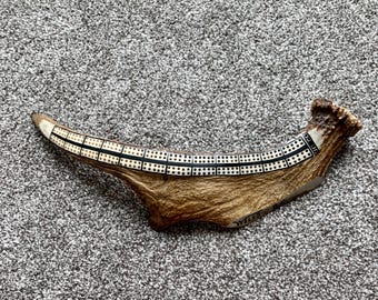 Vintage Handmade Antler Cribbage Board - Signed T. Severson - Very Cool - Perfect for the Summer Camp - Excellent Condition FREE SHIPPING