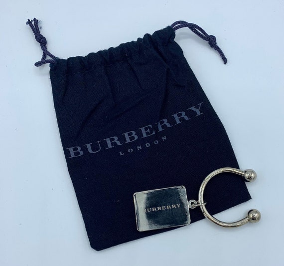 BURBERRY Vintage Silver Plated Key Chain and Orig… - image 1