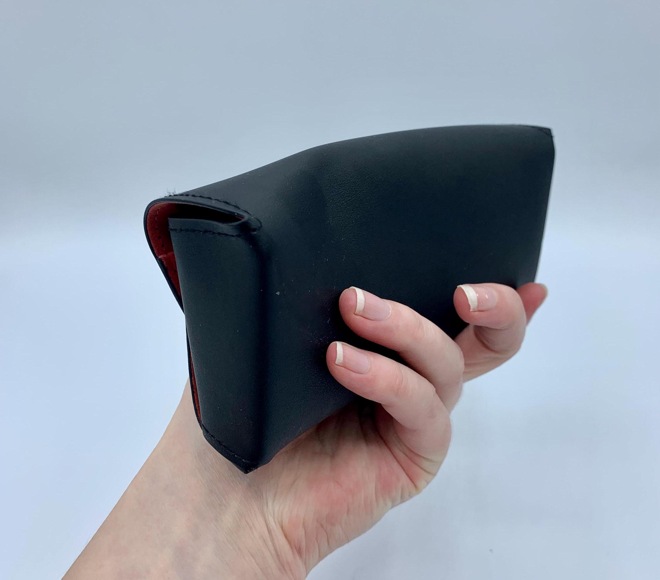 Authentic VALENTINO Glasses Case: Black Exterior, Red 