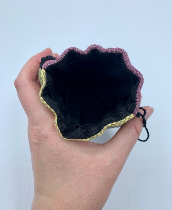 TTOPI Small Handmade Woven Wool Drawstring Pouch … - image 8
