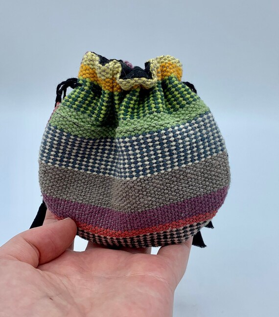 TTOPI Small Handmade Woven Wool Drawstring Pouch … - image 2