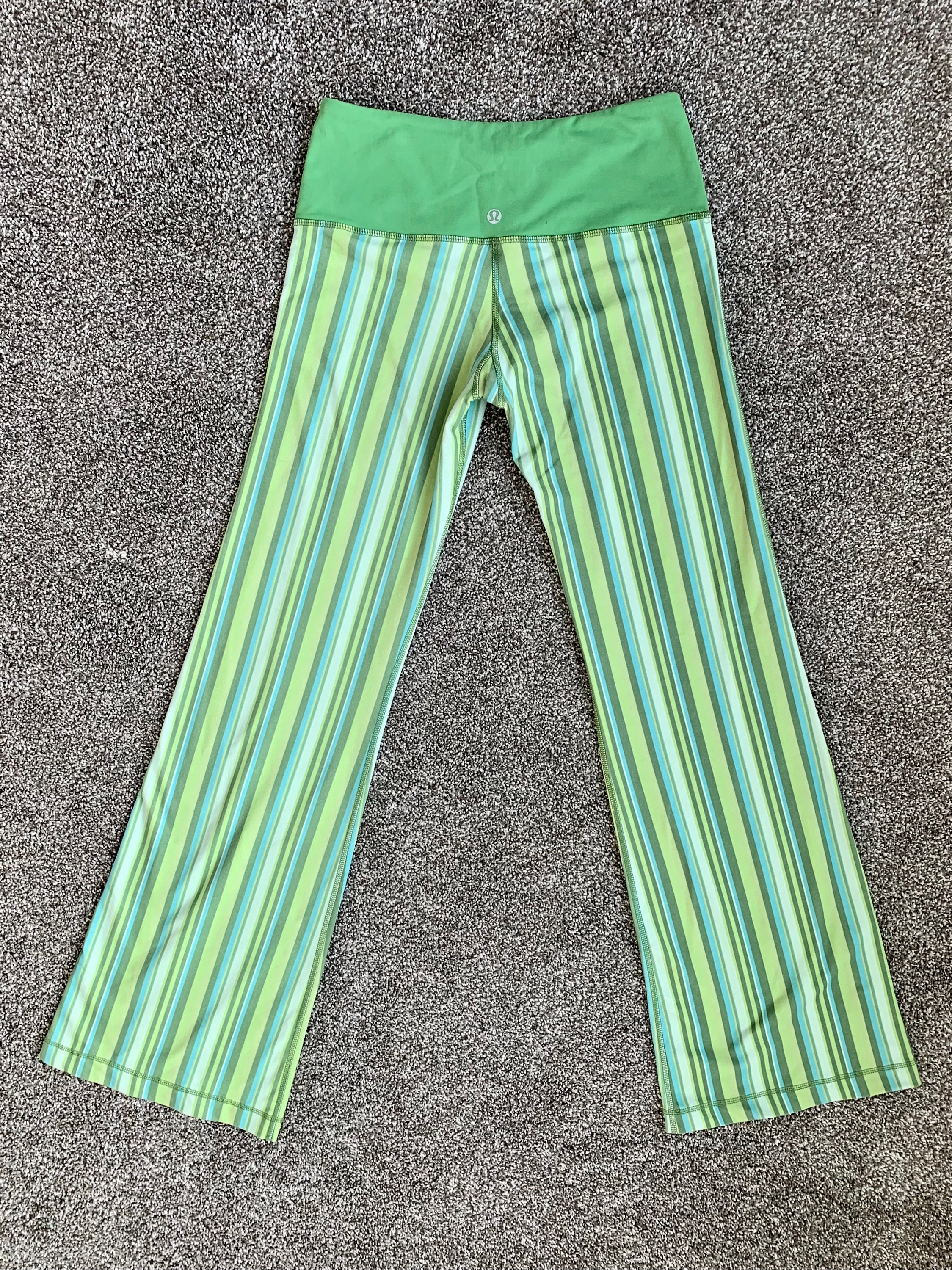 LULULEMON Size 4 Tall Vintage Green Stripe Wide Leg Bell Bottom Flare Yoga  Pants GROOVY Excellent Perfect Condition Rare Find FREE Shipping -   Canada