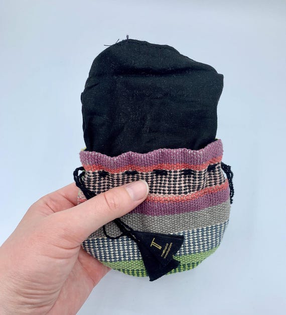 TTOPI Small Handmade Woven Wool Drawstring Pouch … - image 7
