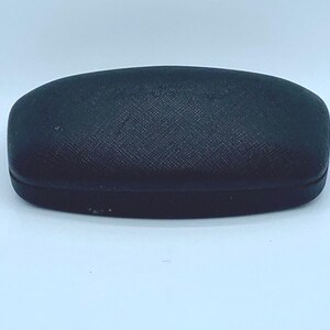 SALVATORE FERRAGAMO Hard Glasses Case or Sunglasses Case - Textured Black Leather Case - Black Velvet Interior Designer Case - FREE Shipping