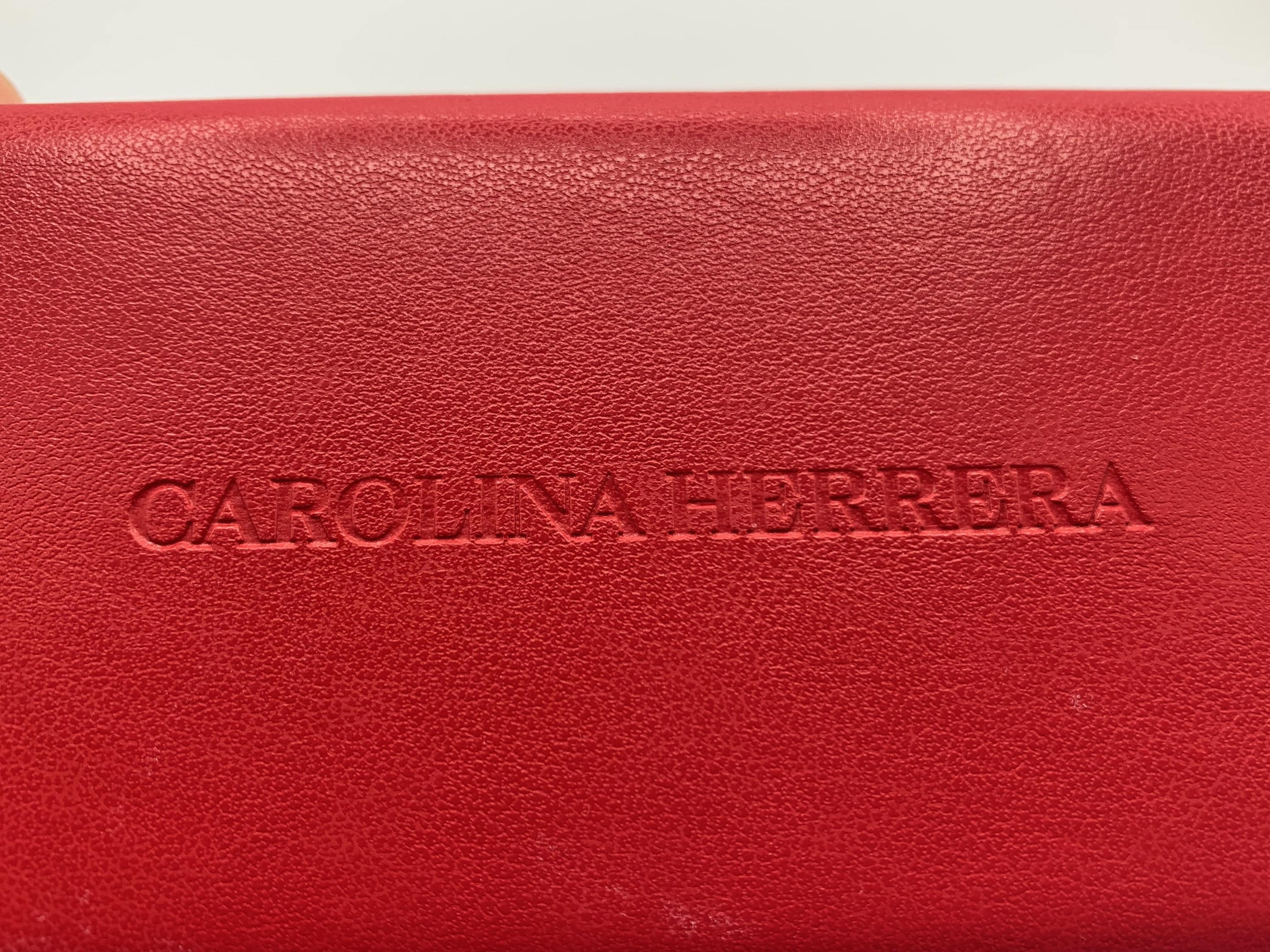 Carolina Herrera Red Velvet Logo Eyeglasses Case With Logo Wipe Never Used Carolina Herrera Red Velvet Glasses Case | Mercari main image 4