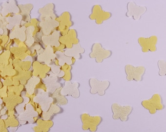 200 Plantable Butterfly wedding confetti cream / yellows, plantable paper, eco friendly wedding table decorations