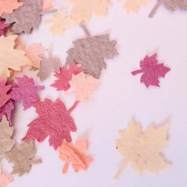 Plantable Maple Leaf Wedding Confetti, Autumn wedding colours, plantable paper, eco friendly wedding table decorations