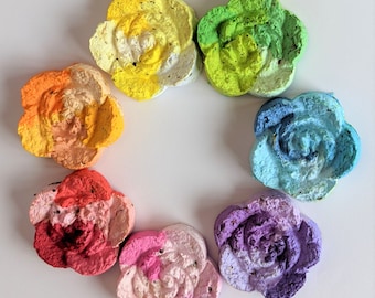 Rose Seed bombs (Wildflower Seeds) Pack of 7 Rainbow