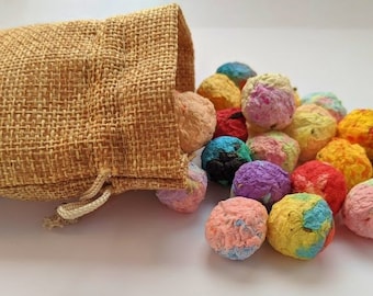 Multi Pack, Party Favour Sized Seed Bomb Gift Bags, Wildflower Seed Balls