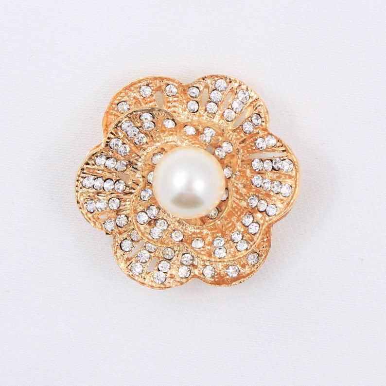 Rhinestone Wedding Brooch Bouquet Wedding Clear Crystal Wedding Cake Brooch Gold Flower Crystal Rhinestone Brooch Gift for Her Pearl Brooch