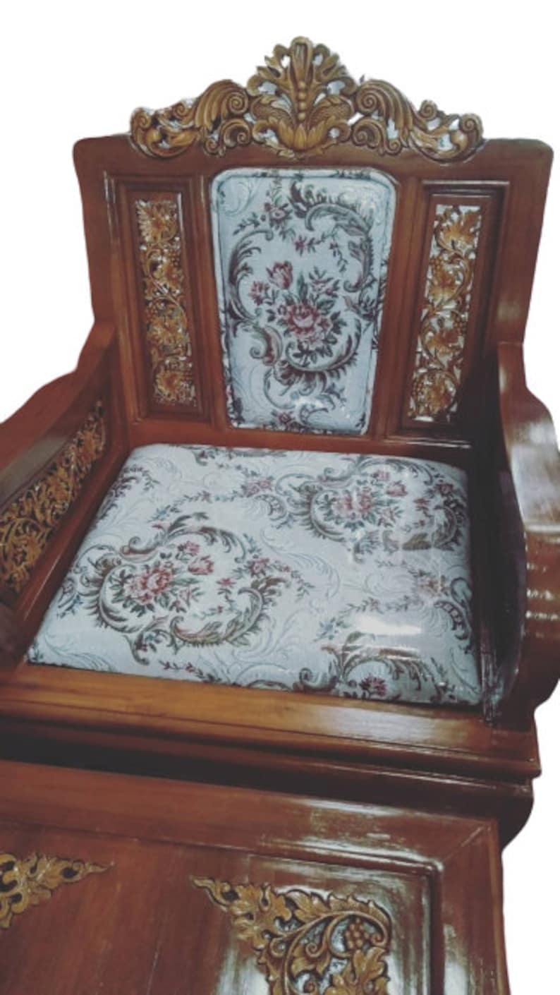 Carved teak wood living room furniture set with beautiful Etsy