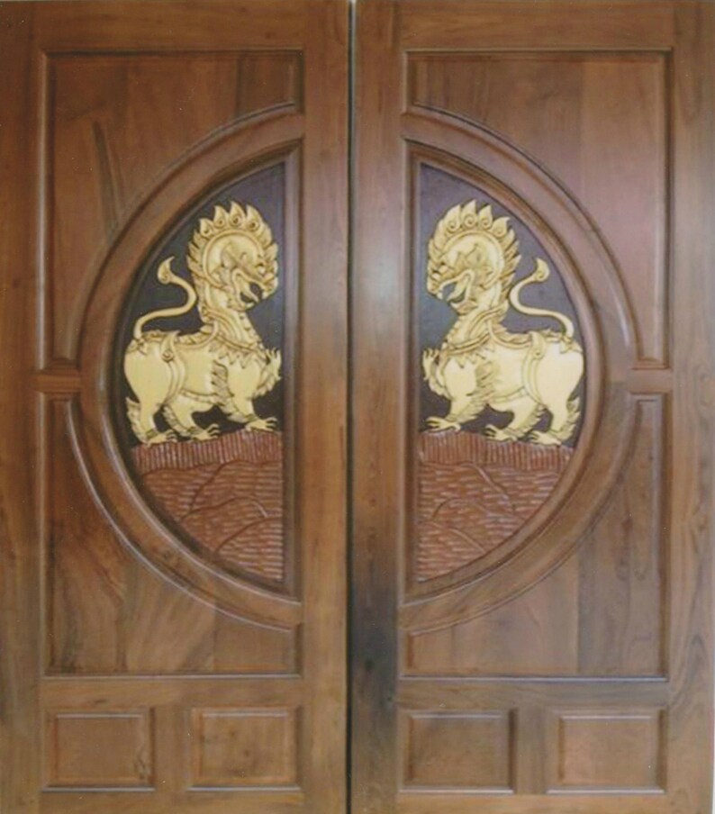 Carved Teak Wood Interior Exterior Entry Entrance Front French Image 0