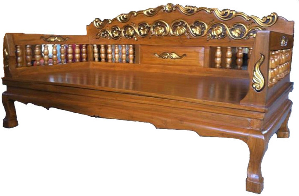 Carved Teak Wood Sofa Bed With Beautiful Pumpkin Details. Etsy