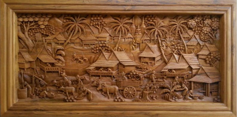 wood carving kitchen wall art
