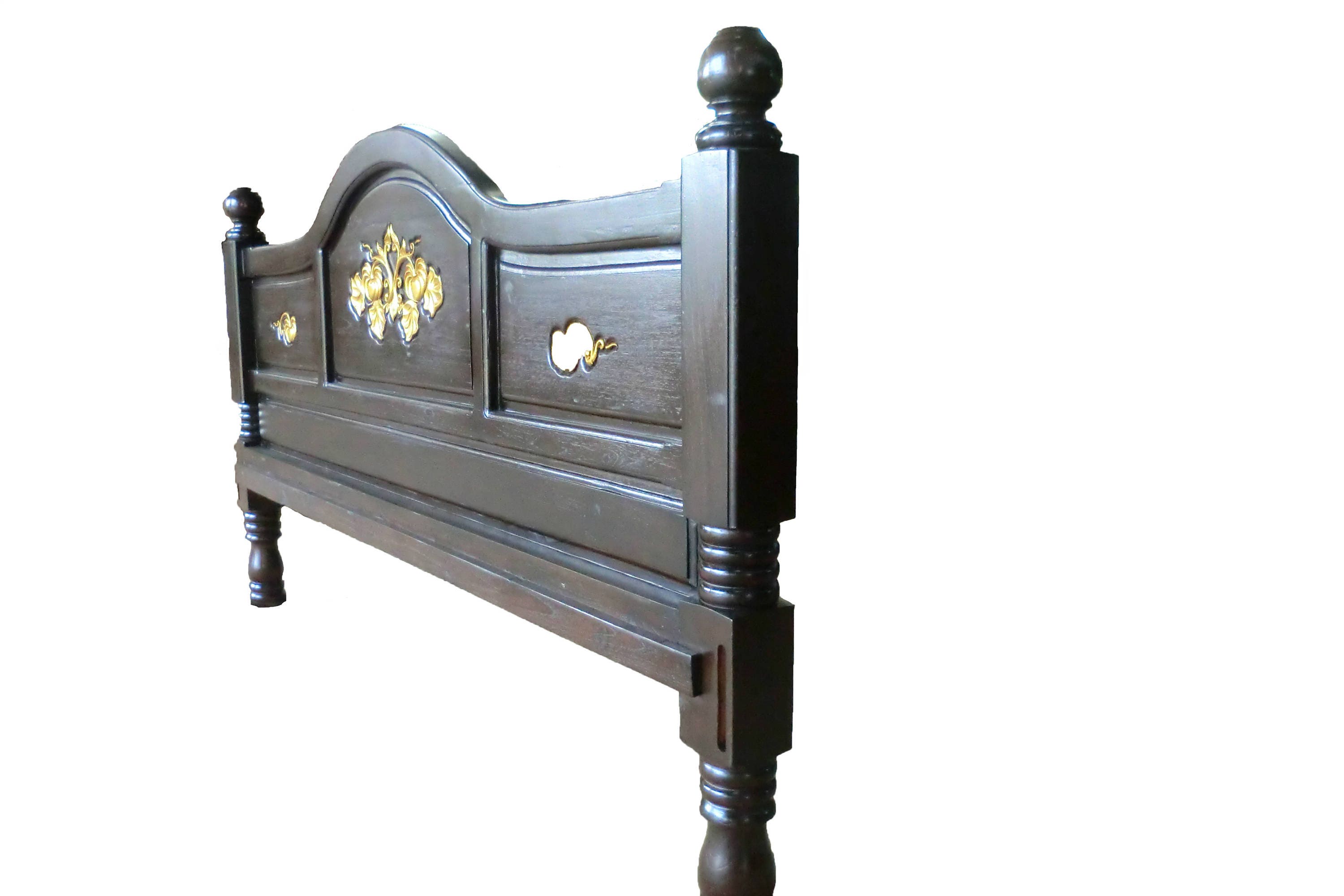 King & queen tamaño talla de madera de teca tallada cabecero | Etsy