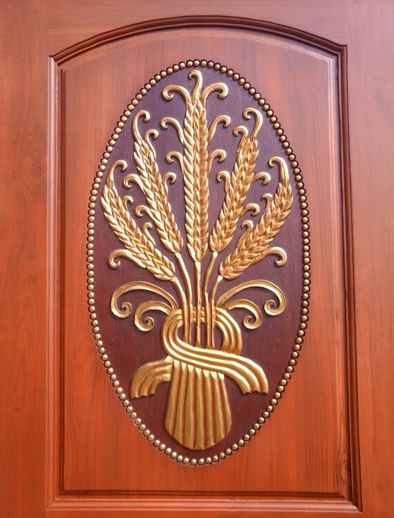 Carved Teak Wood Interior Exterior Entry Entrance Front French Doors Design With Beautiful Spike Dragon Peacock Grape And Ship