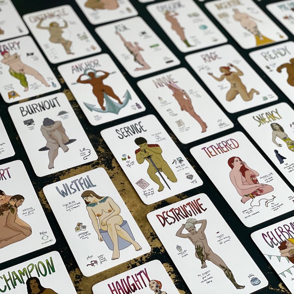 Naked Truth Oracle Card Deck Expansion • Indie Tarot, Shadow Work • feminine tarot - unique • hand drawn