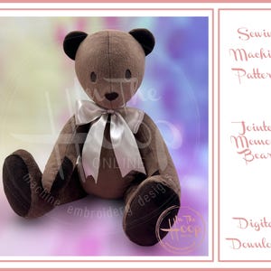 Easy Large Teddy Bear Memory Bear Sewing Pattern Jointed