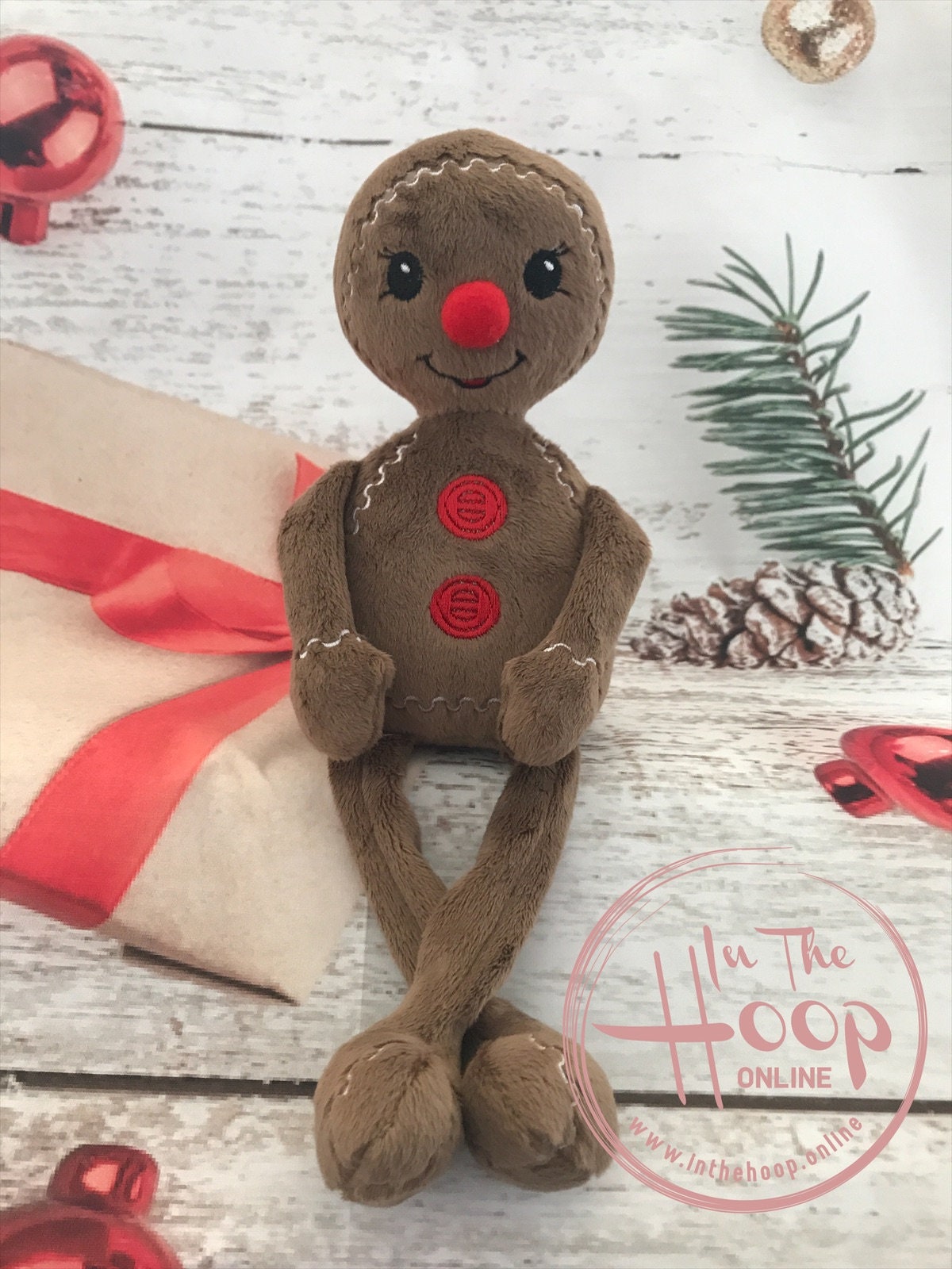 ITH Gingerbread Man Shelf Sitter 7x5 Machine Embroidery Design Etsy