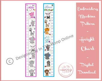 Height Growth Chart Machine Embroidery Design