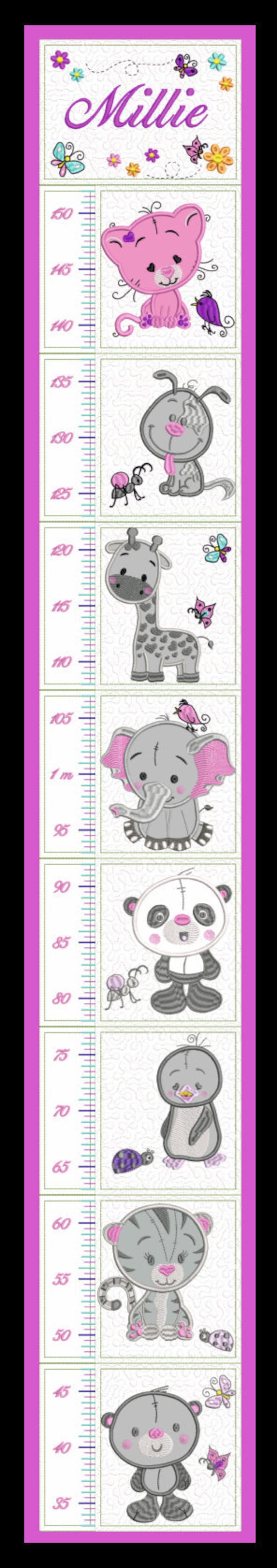 Height Growth Chart Machine Embroidery Design Etsy