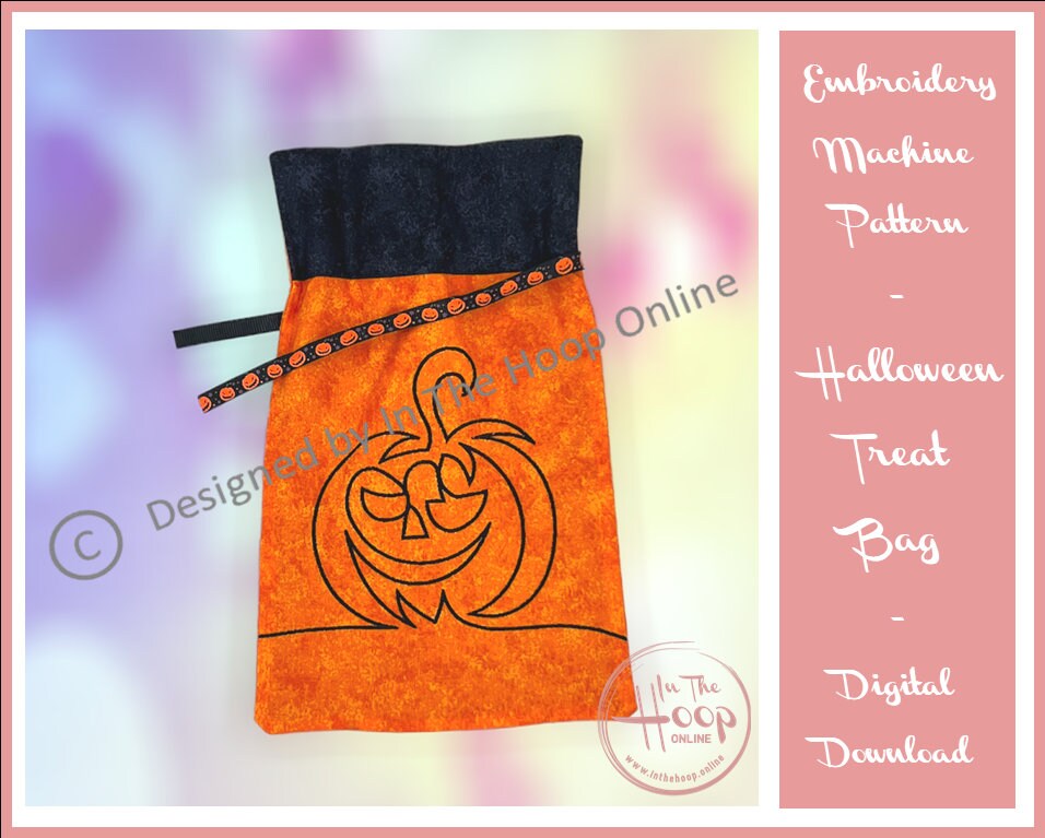 In the Hoop Halloween Treat Bags Machine Embroidery Design - Etsy