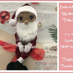 Weihnachtsmann Regal Sitter 7 x 5 - (ITH) in den Reifen Maschine Stickerei Design