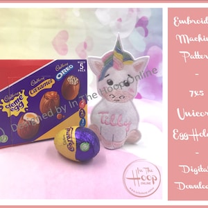 Easter Unicorn Creme Egg Holder Machine Embroidery Design In The Hoop ITH 7x5