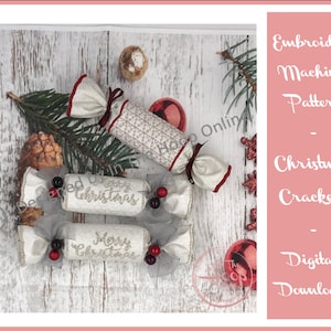 Christmas Cracker (7 x 5 hoop) split hoop design In The Hoop Online Machine Embroidery Design