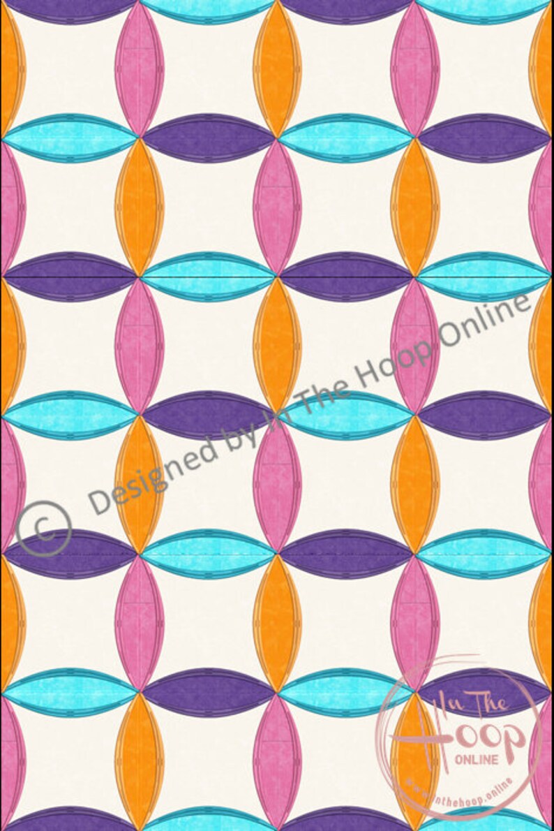 In the Hoop Faux Cathedral Window Quilt Block Machine Etsy