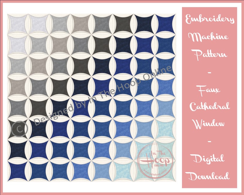 In the Hoop Faux Cathedral Window Quilt Block Machine Etsy