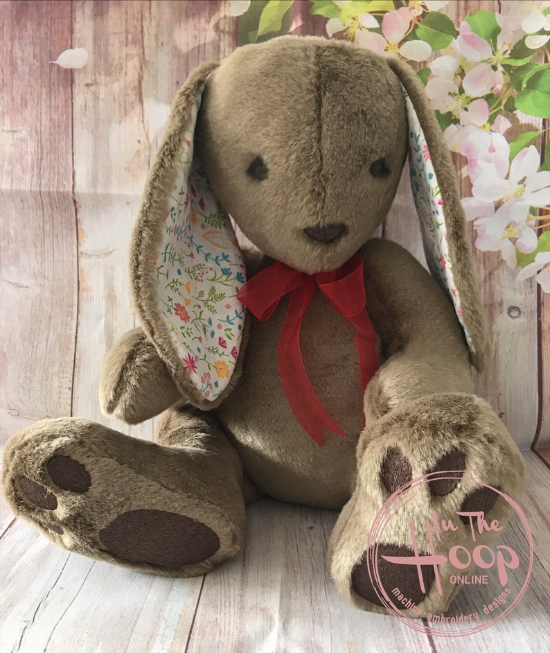 Download In The Hoop Jointed Bunny Rabbit 10x6 Machine Embroidery ...