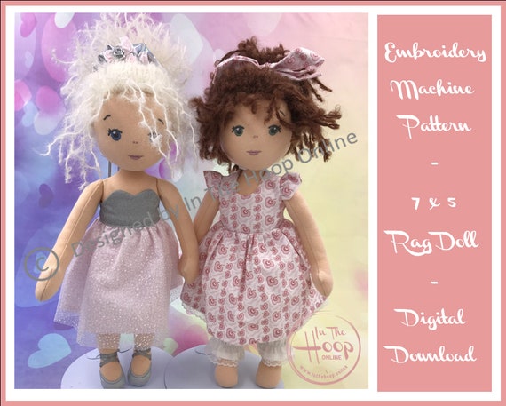 Download In The Hoop Doll Rag Doll Ith Amelie Rag Doll For 7x5 Etsy