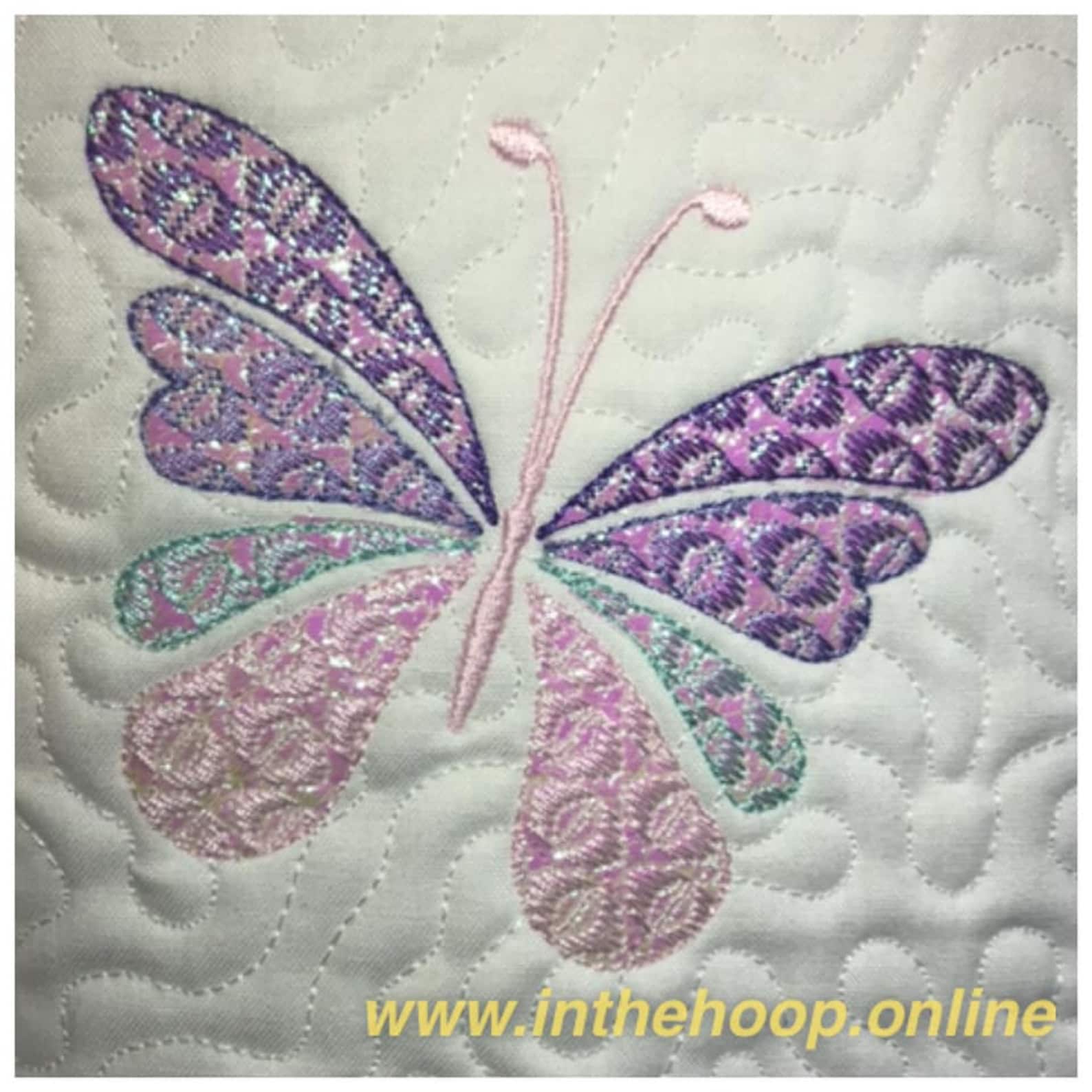 Butterfly Quilt With Mylar Machine Embroidery Design Etsy