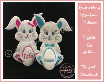 Easter Bunny Creme Egg Holder Machine Embroidery Design In The Hoop ITH