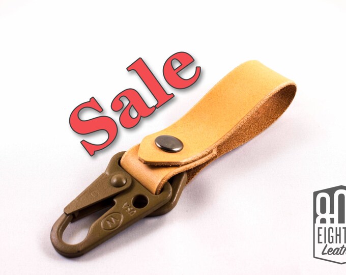 Natural Leather Belt Loop Keychain With ITW HK C.L.A.S.H Hook Etsy