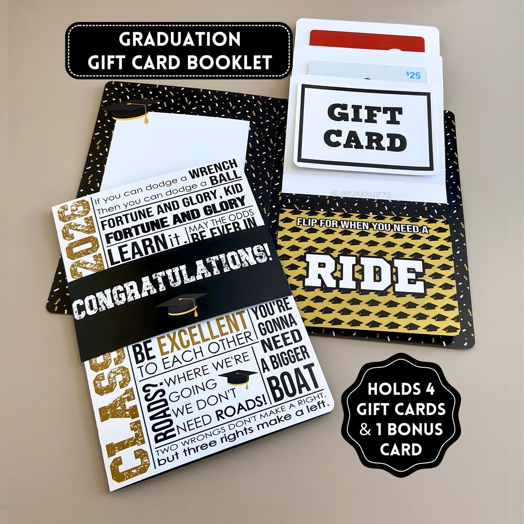 Graduation Flip Card Booklet, Multi Gift Card Holder Card, Senior ...