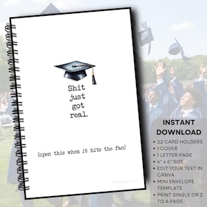 Geschenkkartenbuch für die Graduierung, Geschenkkartenhalter für Abiturienten, erstes Jahr des College-Überlebenskit, College-Care-Paket, GRÖSSE 4X6