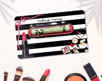 Makeup Money Gift Card, 13th Birthday Cash Gift Idea For Teen Girl, Self Care Gifts For Women, New Mom Gift Basket, Beauty Gifts, Size 5x3