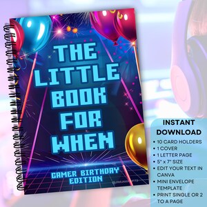 Gamer thema verjaardagscadeau kaart boek, cadeaukaart album voor verjaardag, gamer kid verjaardag kaarthouder, cadeau voor tiener, voor wanneer kaarten