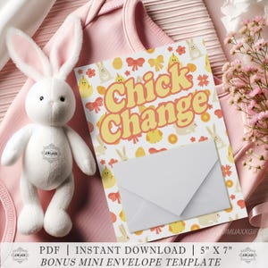 Osterhase Küken Änderung Bargeld Geschenk Kartenhalter für Teenager Mädchen, Ostern Korb Stuffer, Ostern Geldgeschenk für sie, Bargeld Umschlag, Printable