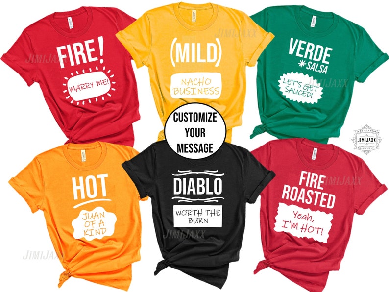 Hot Sauce Shirt Group Taco Sauce Shirts Taco Sauce Costume Etsy