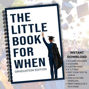 Livro de vale-presente para formandos do ensino médio para ele, kit de cuidados de sobrevivência para o primeiro ano da faculdade, presente de formatura para menores de 20 anos, o pequeno livro de quando, EDITÁVEL