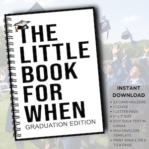 Libro de tarjetas de regalo para graduados, regalo de graduación para menores de 20 años, regalo de padres para graduados de secundaria, descarga de regalo de kit de supervivencia universitaria, tamaño 5x7