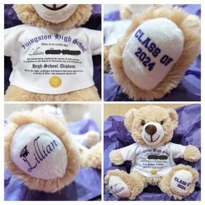 Personalized Graduation Teddy Bear - Custom Text Plush Gift For Grads 2024 (16 Inches) - View #7