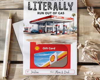 Cadeaukaarthouder gasgeld, Road Trip Fund, geldenvelop gaskaart, kerstsokvuller, instant digitale download, pdf, formaat 5 x 7