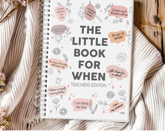 Lehrer Wertschätzung Geschenkkarte Buch für sie | Sofortdownload | Bearbeitbar in Canva | Lehrer Affirmationen Danke Geschenk | 2 GRÖSSEN