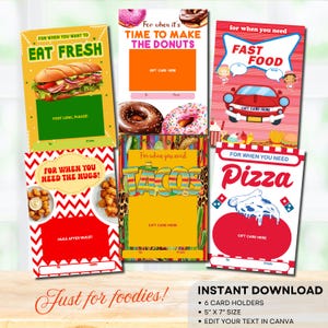 Fastfoodcadeaus, minicadeaubon boek afdrukbaar, kipnuggets cadeaubon, for When-kaarten, college zorgpakket, foodiecadeau, BEWERKBAAR, pdf